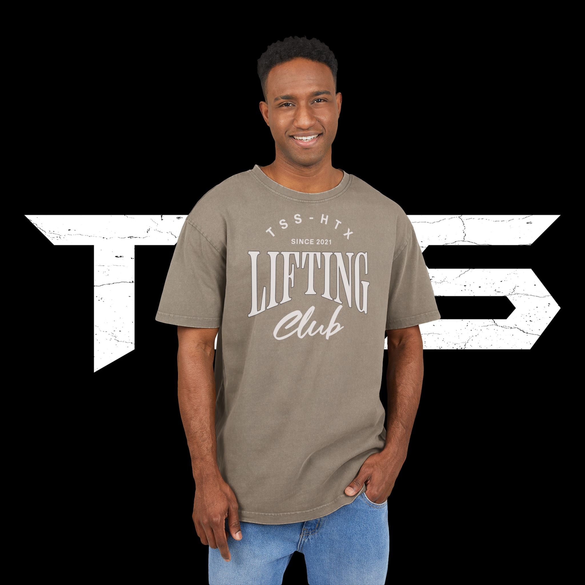 TSS Lifting Club Acid Washed Oversized Tee