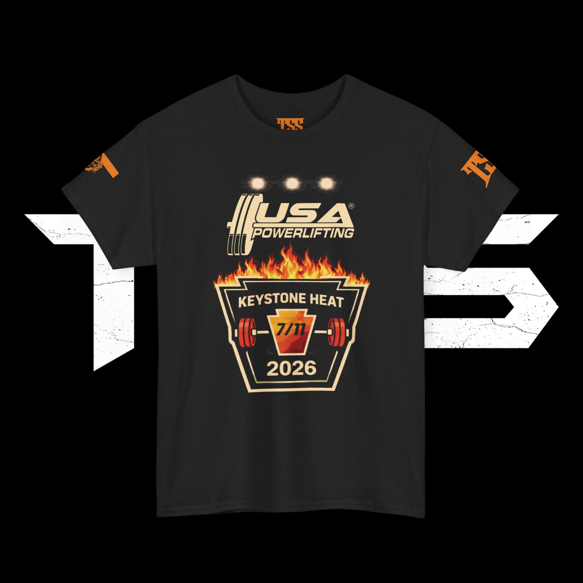 Powerlifting Tee — USA Keystone Heat 7/11 2026 Competition Shirt