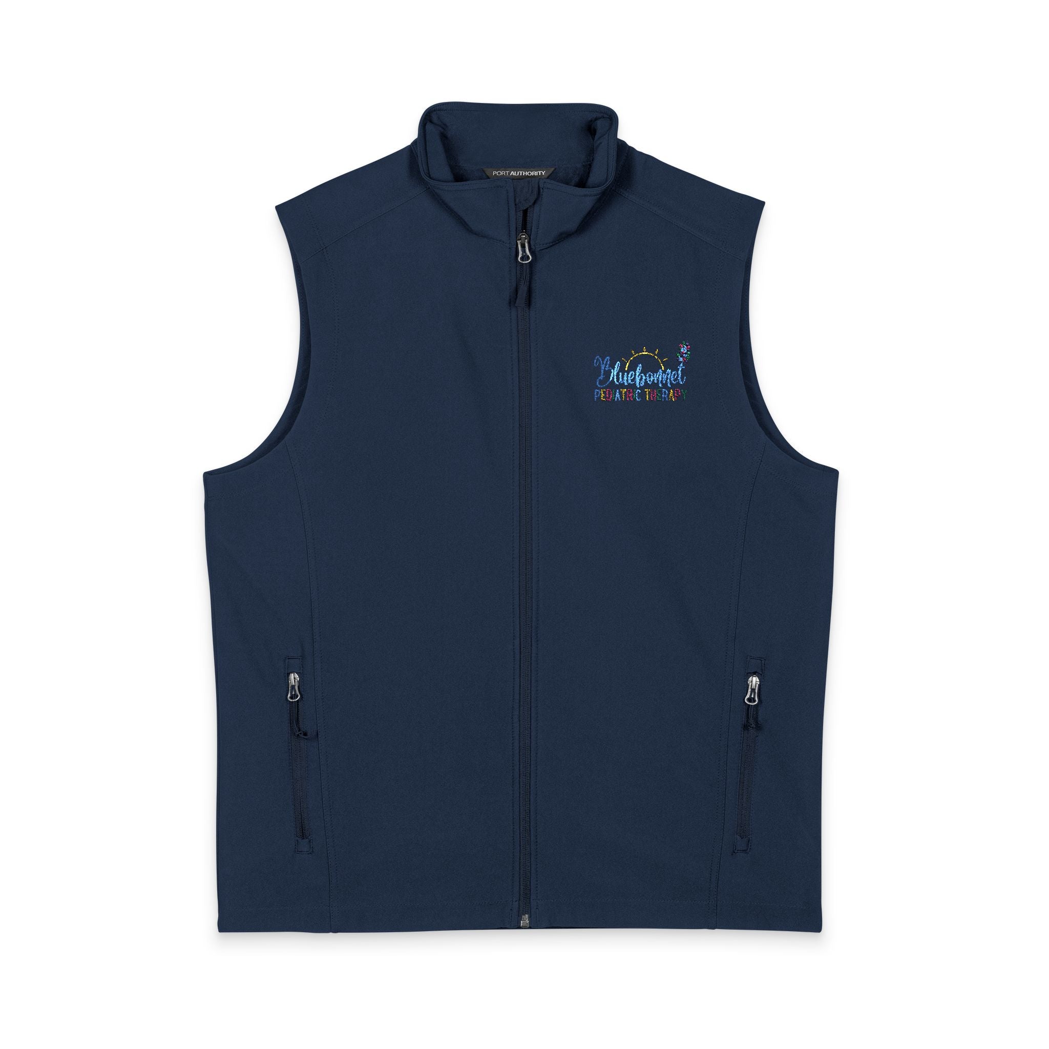 Men's Soft Shell Vest — Embroidered Floral Logo