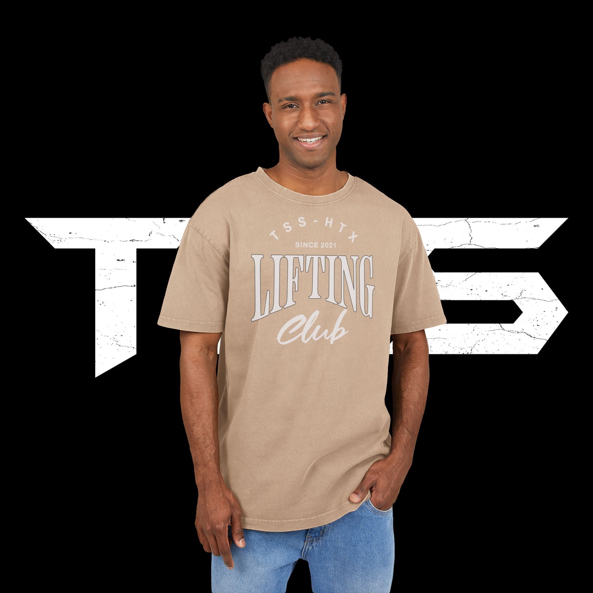TSS Lifting Club Acid Washed Oversized Tee