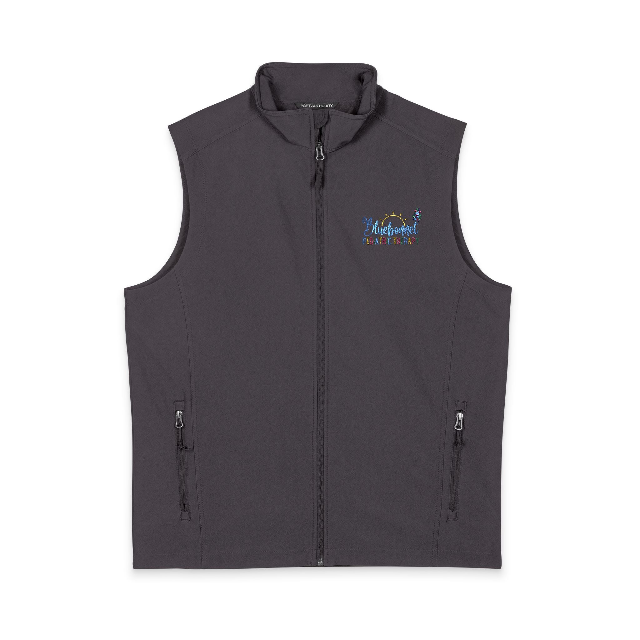 Men's Soft Shell Vest — Embroidered Floral Logo