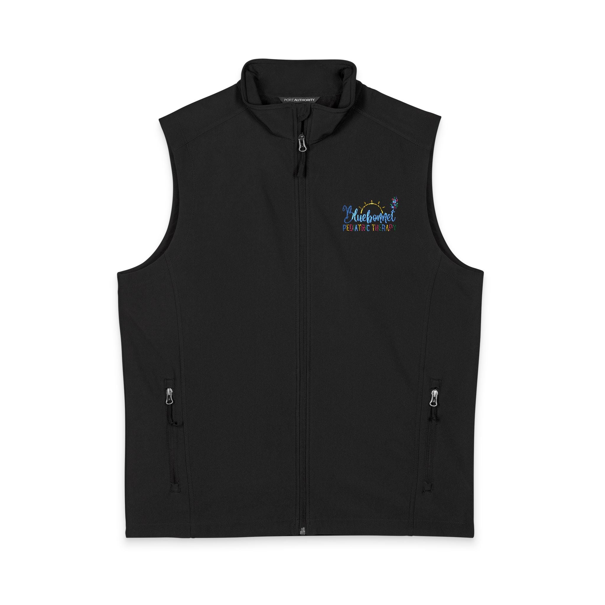 Men's Soft Shell Vest — Embroidered Floral Logo