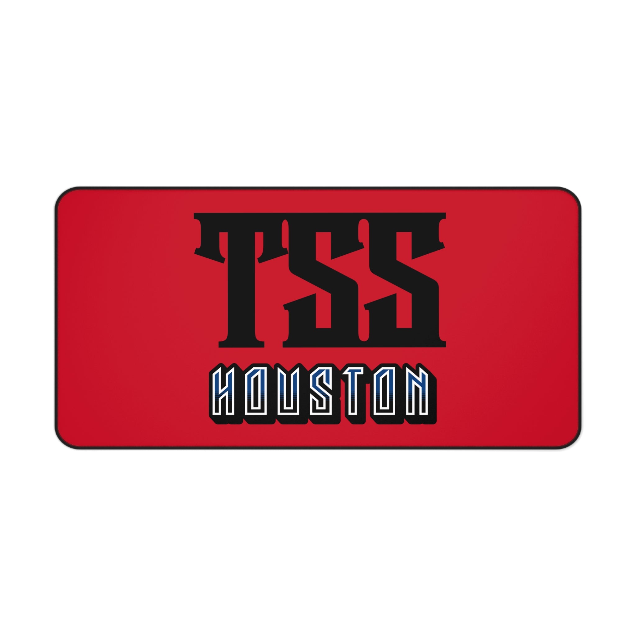 Houston TSS Gaming Desk Mat - Red & Black Mouse Pad for Gamers & Office Use