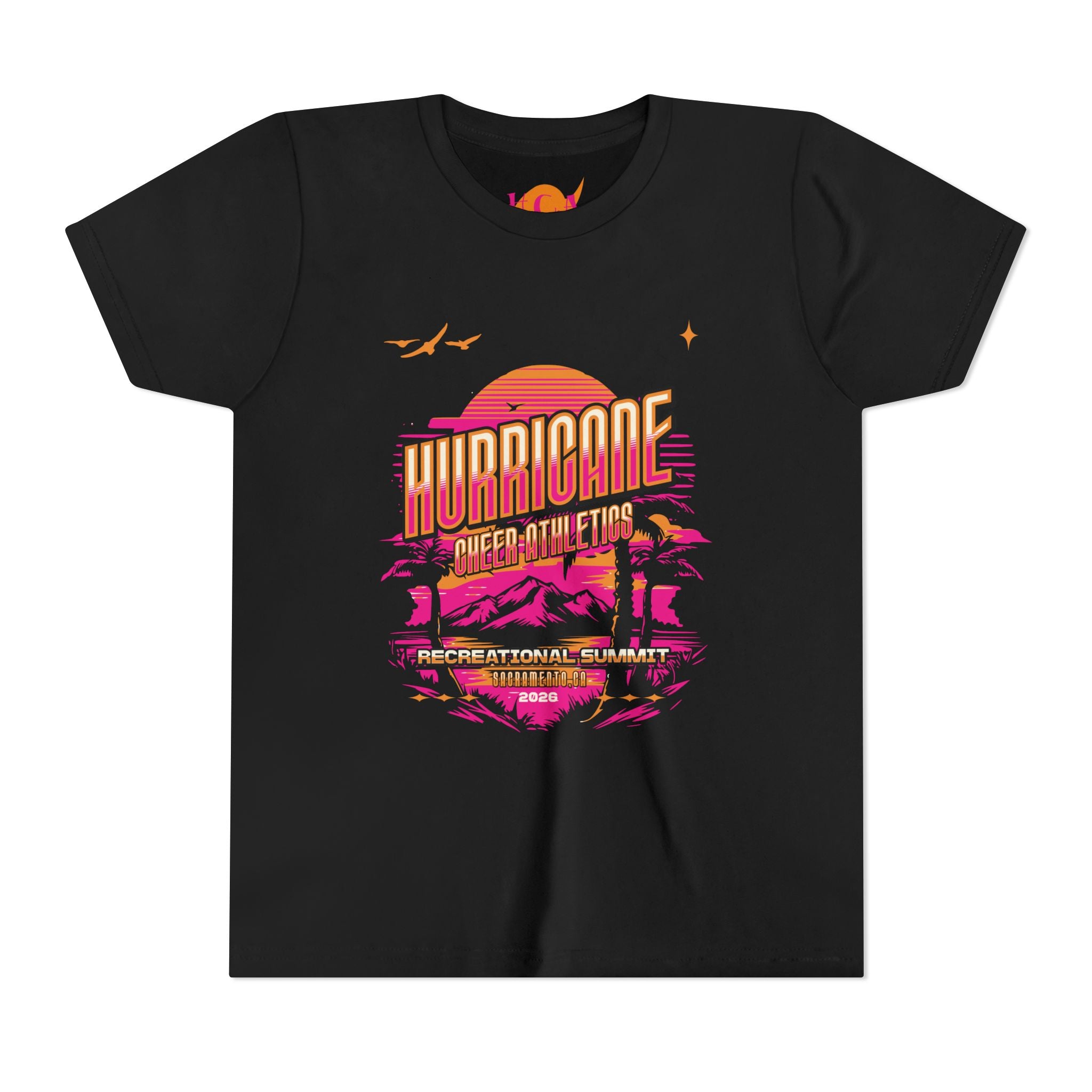 Hurricane Surf Retro Youth Tee — 'Season HXY' Sunset Surf Graphic