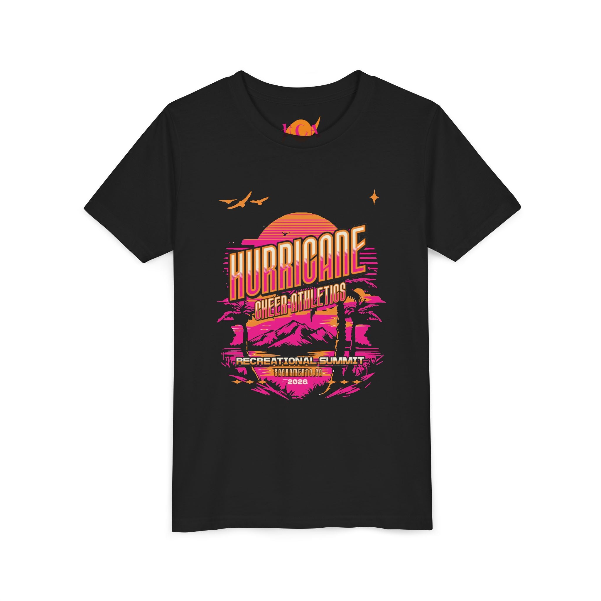 Hurricane Surf Retro Youth Tee — 'Season HXY' Sunset Surf Graphic