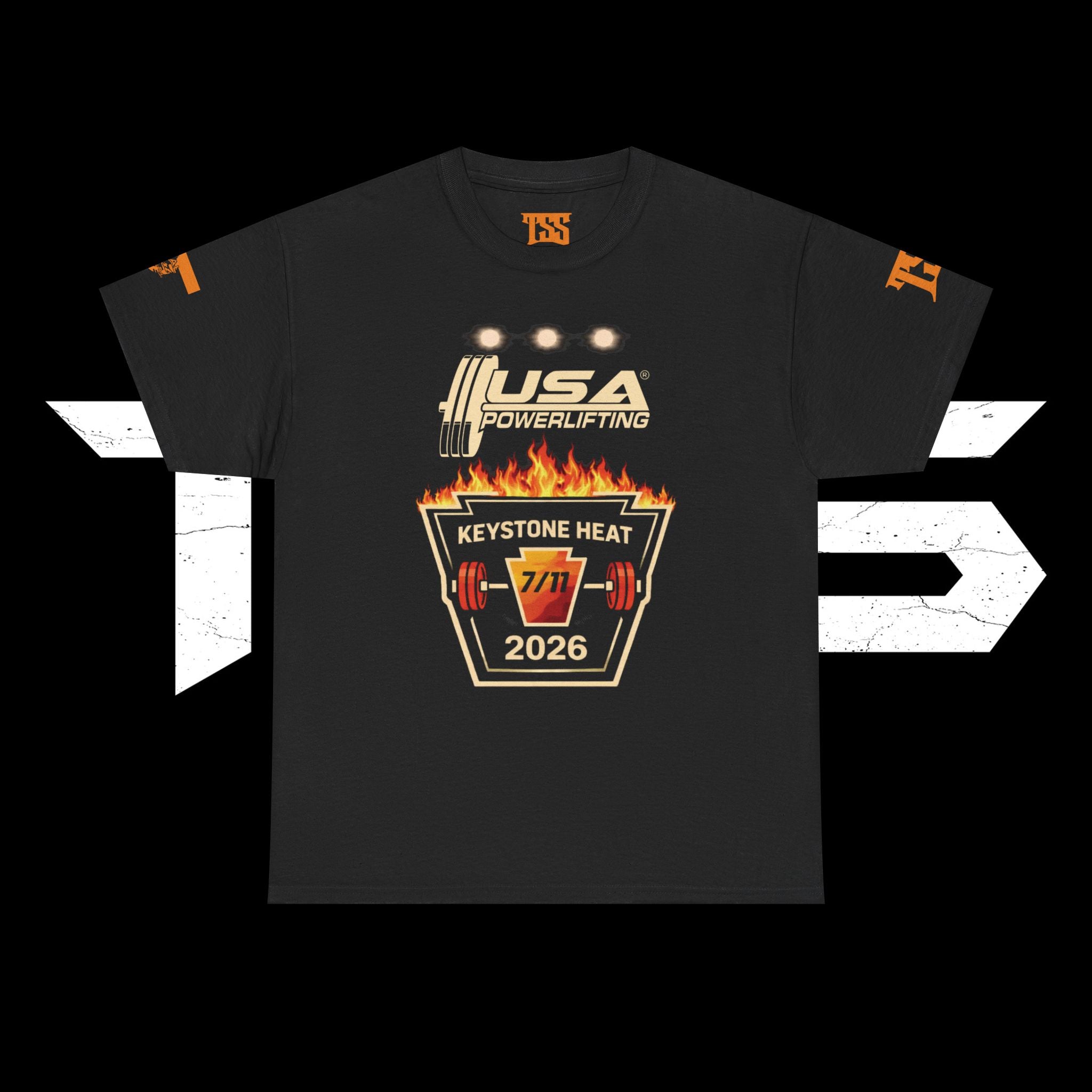 Powerlifting Tee — USA Keystone Heat 7/11 2026 Competition Shirt