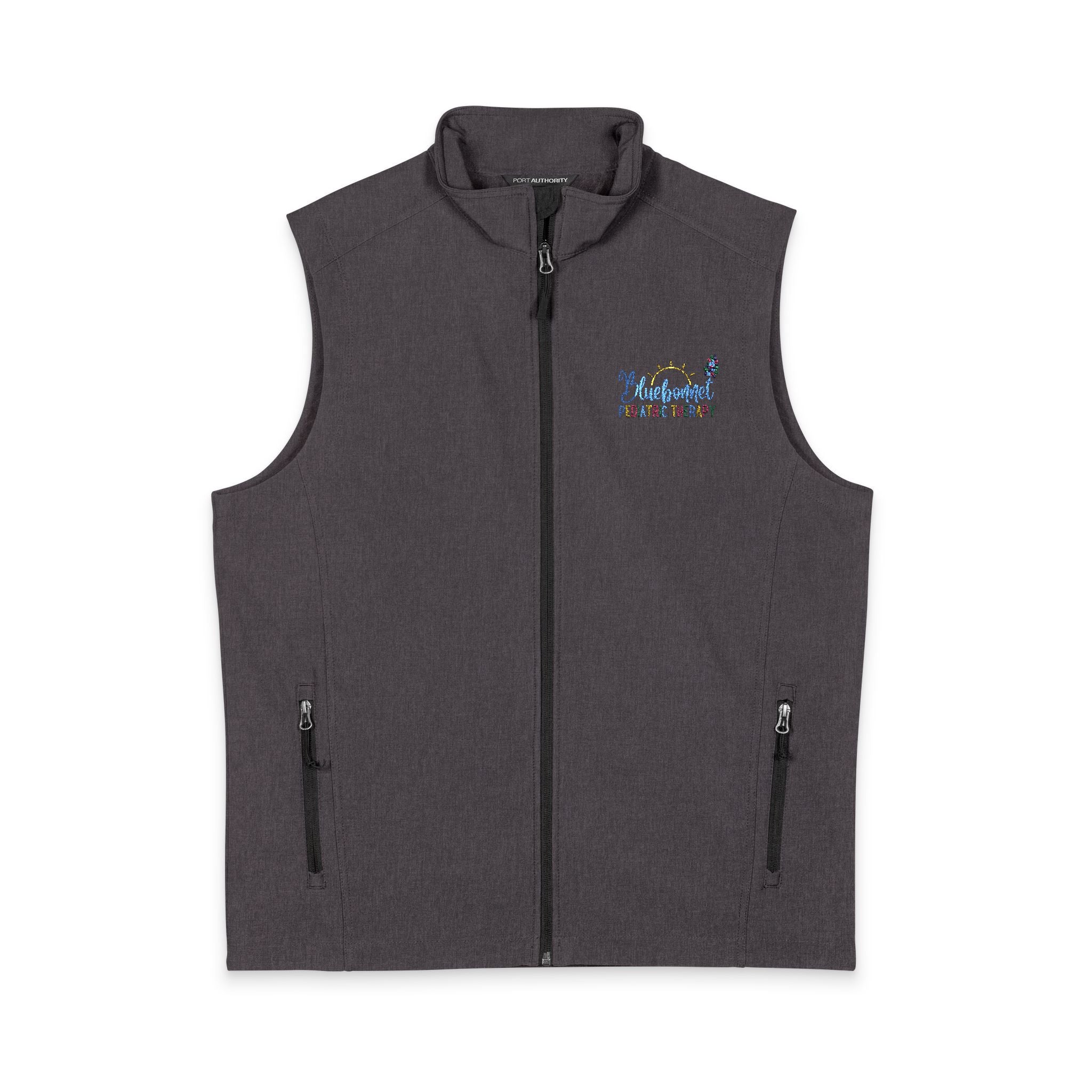 Men's Soft Shell Vest — Embroidered Floral Logo