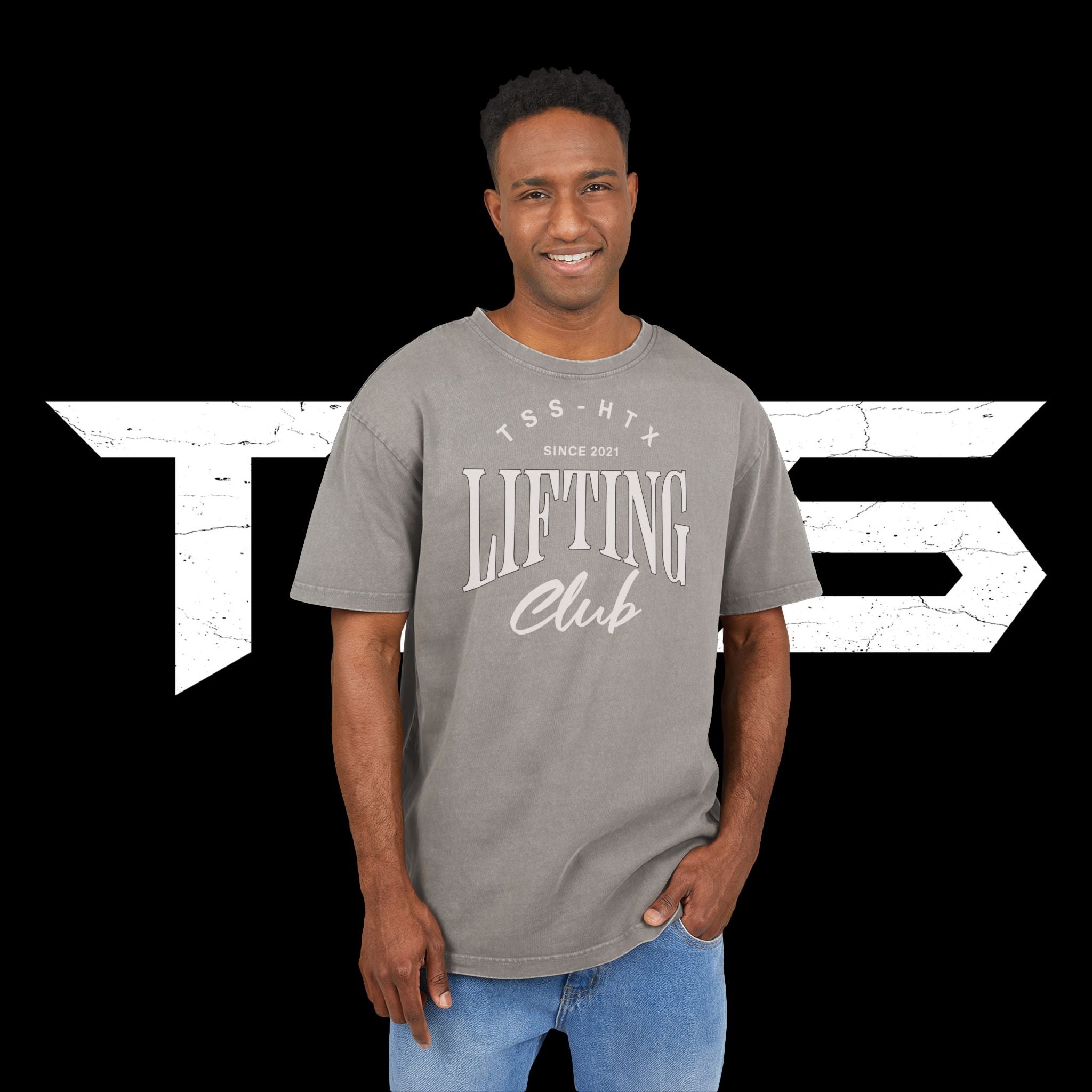 TSS Lifting Club Acid Washed Oversized Tee